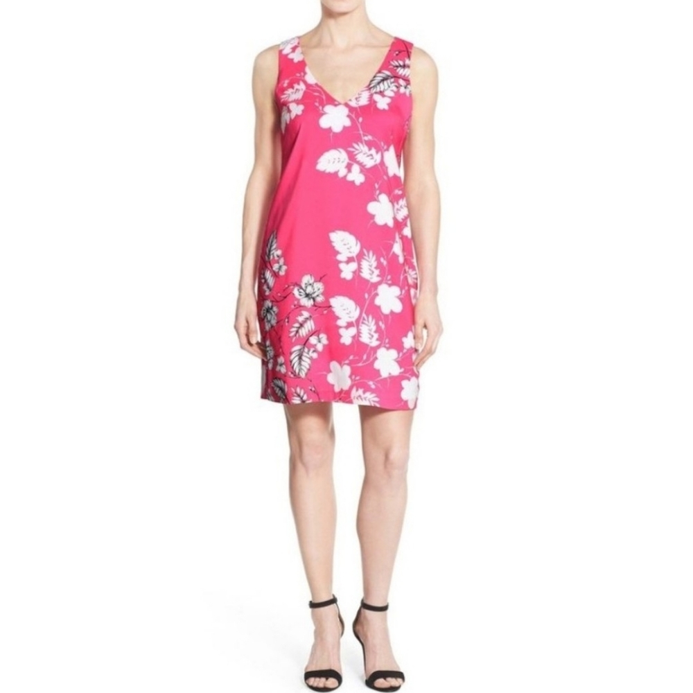 vince camuto • pop pink summer splash shift dress